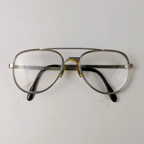 Vintage Other - Vintage Men's Silver Metal Crossbar Glasses